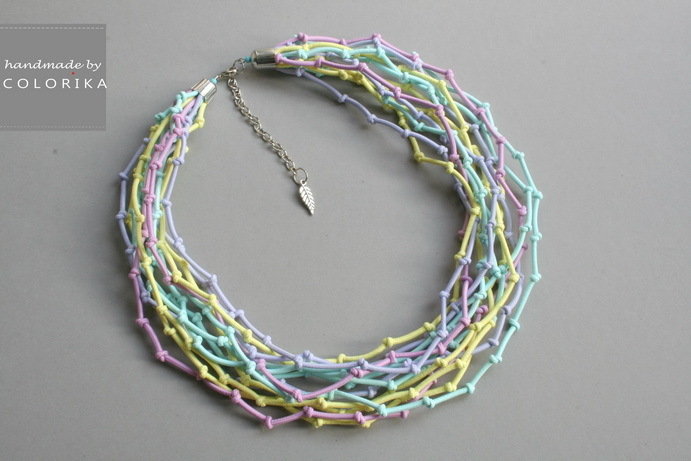 Collana di perle multicolori, argento placcato oro, 45 cm