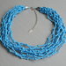 Tessile collana , Colori: azzurro , argento