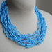 Tessile collana , Colori: azzurro , argento