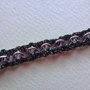 Braccialetto Crochet con catena nero e rosa