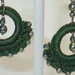   Orecchino Verde in  Pirite e Cotone collezione " Rouches "