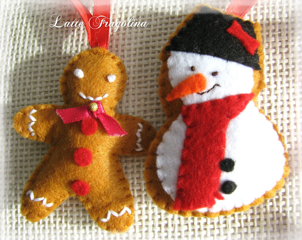Set di 5 addobbi natalizi, Natale feltro decorazioni - Feste - Nata