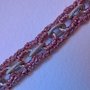 Braccialetto Crochet con catena rosa argento