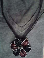 collana fiore bicolore con cialde