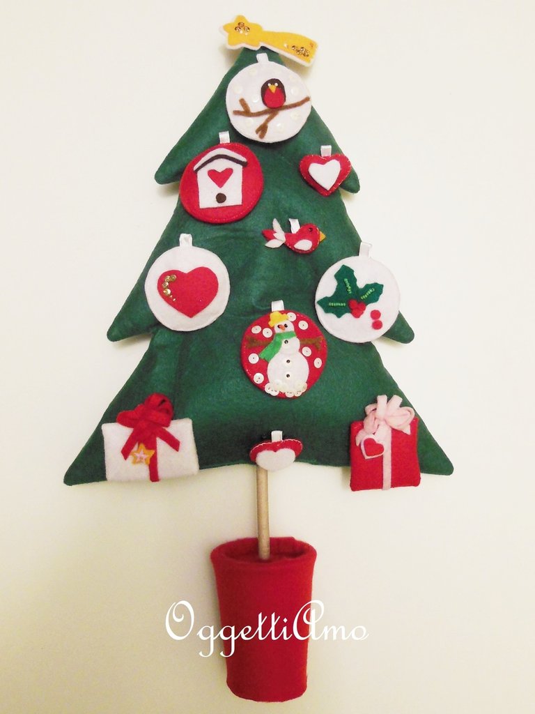 Albero Di Natale In Feltro Per Bambini - 1 Metro Con 40 Decorazioni Rimovibili, Gioco Educativo Dai 3 Anni