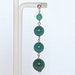 Orecchini pendenti  con perle in Fibra di Vetro color Smeraldo 