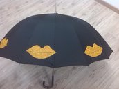 ombrello dipinto a mano,modello "besos"