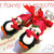 Orecchini a clip Natale "Pinguini con cappello e sciarpa rosso" fimo cernit kawaii idea regalo bambina senza fori