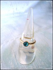Anello con cristallo: MALVA - BLU - BIANCO