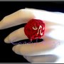 Anello Red Flower in fimo e cernit - Anello Fiore Rosso