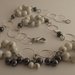Collana con perle di aulite, ematite e catena argentata 