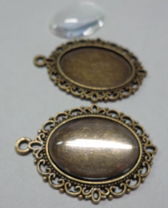 Porta spille con base per cabochon piatti da 20 mm - dorato x1 - Perles & Co
