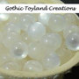 001 - 10 Acrylic Moonglow Round Bead - White