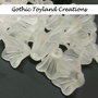 001 - 6 Acrylic Matt Frosted Flower Cup Bead - White