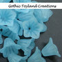 002 - 6 Acrylic Matt Frosted Flower Cup Bead - Light Blue