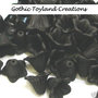 005 - 6 Acrylic Matt Frosted Flower Cup Bead - Black