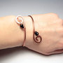 Bracciale in rame, bracciale metallo, bracciale perle nere - Nefertari bracelet - 0337-2