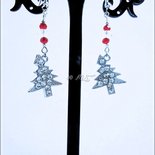 Orecchini pendenti colorati a forma di albero di Natale, da