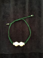 Bracciale perle e zirconi verde