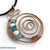 Collana spirale in rame perle azzurre e in madreperla