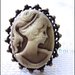 Anello in bronzo con Cammeo Vintage - Grigio Tortora
