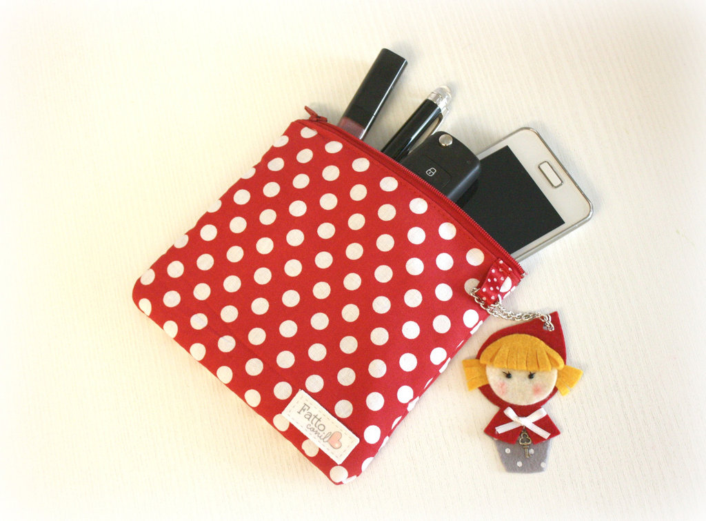 Pochette Personalizzata LOVE YOU MOM - Beauty Case Da Viaggio In Tessuto Lino, 11,5x22,5 Cm, Regalo Originale Per La Festa Della Mamma