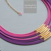Tessile collana , Colori: viola, rosa, oro