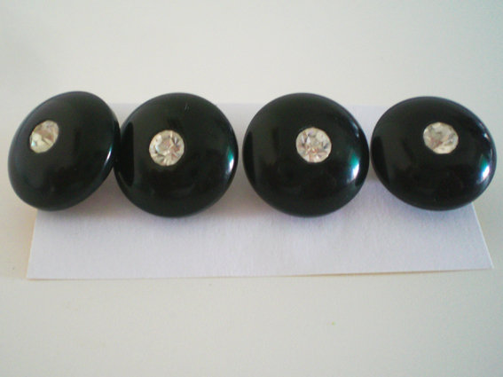 bottoni neri con strass 4 pz - Materiali - Stoffa e filati - di Amo