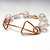 Bracciale in rame, bracciale con quarzo rosa, motivi geometrici - Rosa Candida - nr. 0345