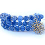 Bracciale Snowflake fiocco di neve * ❇ braccialetto frozen donna celeste blu turchese