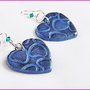 Orecchini "Cuore" blu - viola Fimo cernit kawaii idea regalo natale