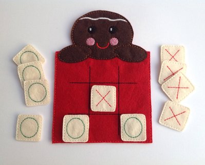 Gioco da tavolo in feltro- Gingerbread Tris Gioco da tavolo in feltro- Gingerbread Tris