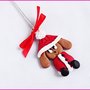 Collana Natale "Babbo Natale" cane Fimo in rosso