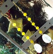 Orecchini con agata gialla e goccia di cristallo di rocca idea regalo Natale