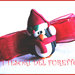 Fermaglio Natale  "Pinguino con sciarpa e cappello" Rosso fimo cernit idea regalo bambina