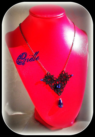 Collana Choker Gotica In Pizzo Nero Con Pendente Fiore E Perline - Gioiello Vintage Punk Per Halloween