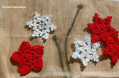 Decorazione Natale: stelle e fiocchi di neve  in bianco e rosso