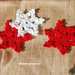 Decorazione Natale: stelle e fiocchi di neve  in bianco e rosso