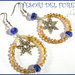 Orecchini Natale "Fiocchi di neve blu oro " perle charm idea regalo per lei bijoux natalizi 