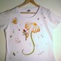 t-shirt manica corta cotone "fatamorosa" dipinta a mano