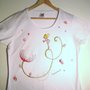 t-shirt manica corta cotone "fiorellandia" dipinta a mano