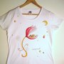 t-shirt manica corta cotone "sognettina" dipinta a mano