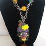 COLLANA catena fimo negretta brasiliana pietre naturali  IDEA REGALO RAGAZZA DONNA  