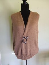 smanicato poncio gilet donna lana maglia
