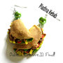 Orecchini Kebab piadina patatine fritte roll kawaii miniature food cute insalata pomodoro carne idea regalo