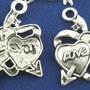 1 Charm Ciondoli Cupido Cuore Color Argento antico 35x27mm