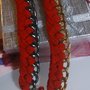 BRACCIALE ROSSO FETTUCCIA + CATENA + PIETRE DURE