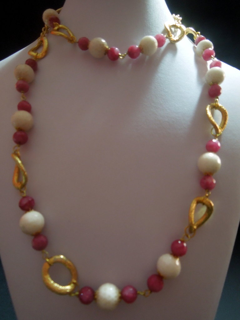 Set Gioielli Indiano Royaltree Con Collana In Agata Placcato Oro - Per Sposa/Donna