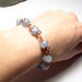 Bracciale in rame con pietre di quarzo azzurro - 0342