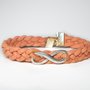 Bracciale intrecciato simbolo 'Infinito ' arancio idea regalo